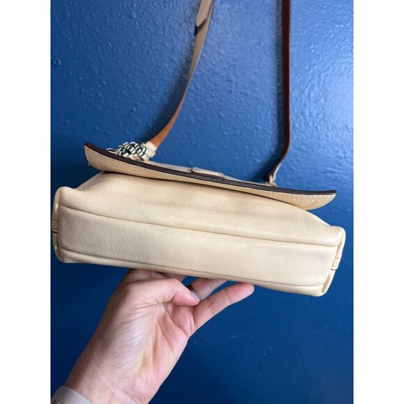 Dooney & Bourke Vintage Cream Leather Crossbody Bag With Tassel - Picture 8 of 16